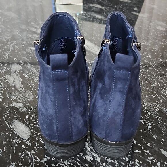 BRAND NEW SHOE LAND ELAINE ANKLE CHUNKY LOW HEELED ZIPPER BOOTS - Picture 5 of 14